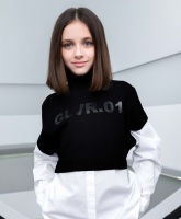 Блузка комбинированная Gulliver, школьная форма для девочек  фото, kupilegko.ru